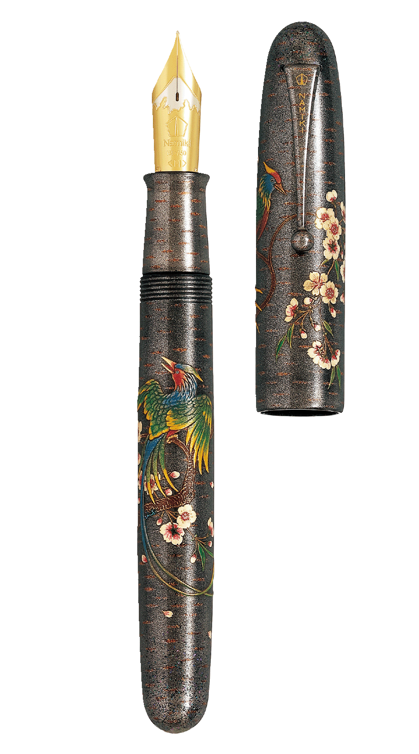 Namiki Emperor Rakucho birds & weeping cherry blossom fountain pen