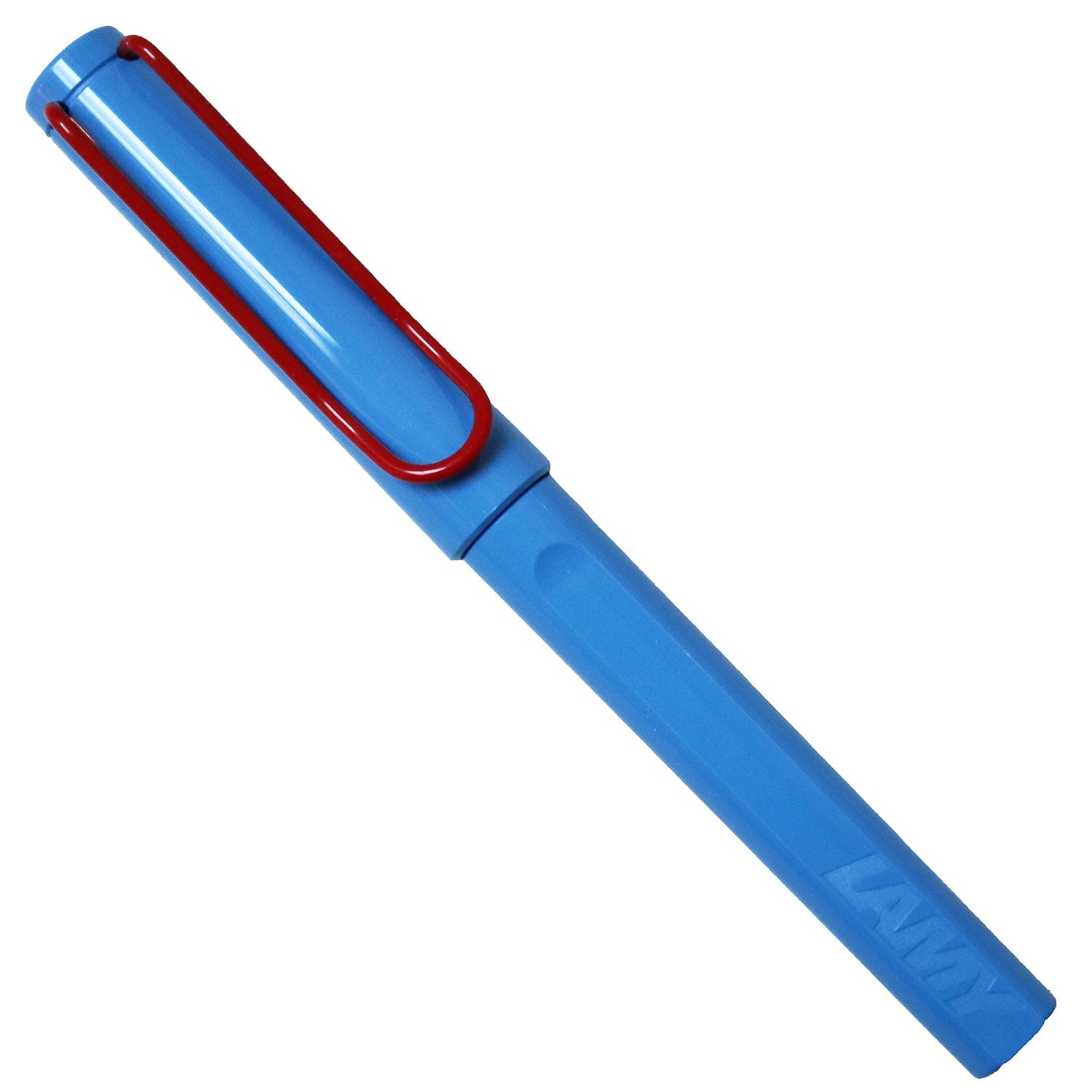 LAMY safari light blue met rode clip roller pen