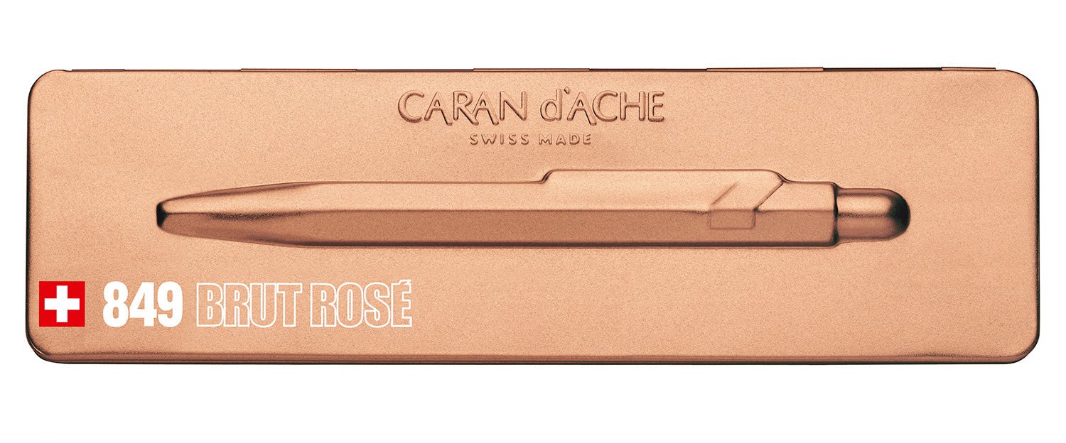 Caran d'Ache 849 Brut Rose ballpoint with pencase - Fontoplumo
