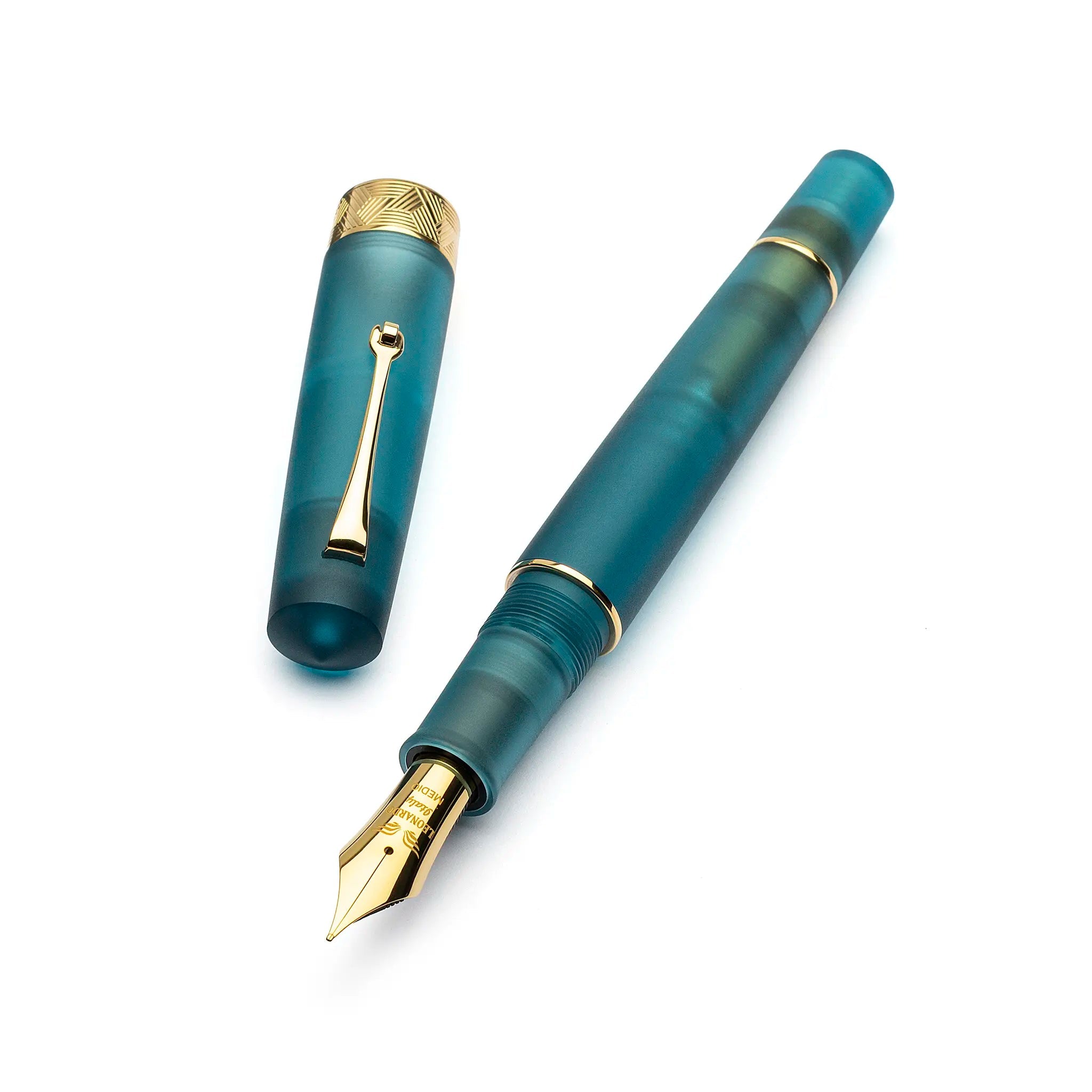 Leonardo Momento Zero Grande Pura Frosted Petrol fountain pen - Fontoplumo