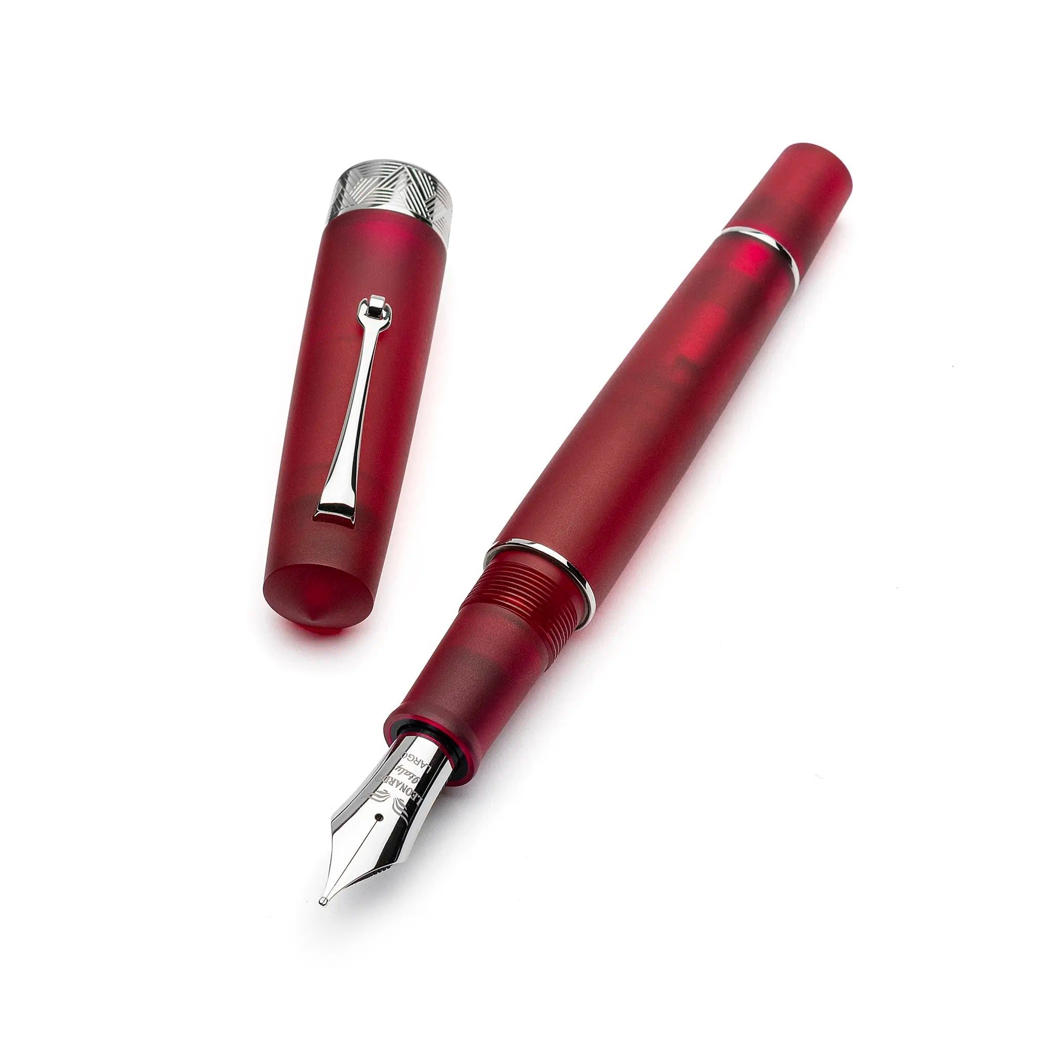 Leonardo Momento Zero Grande Pura Frosted Red fountain pen - Fontoplumo
