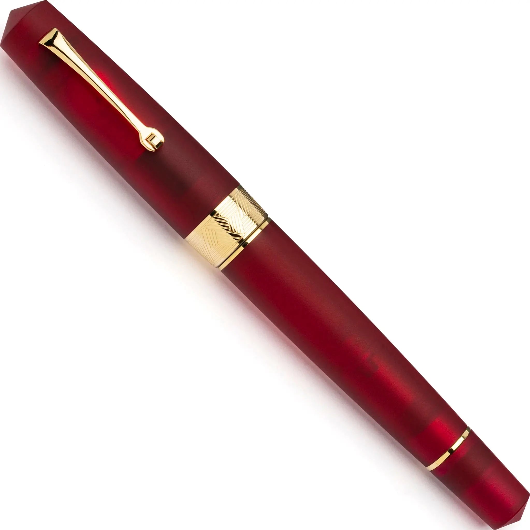 Leonardo Momento Zero Grande Pura Frosted Red fountain pen - Fontoplumo