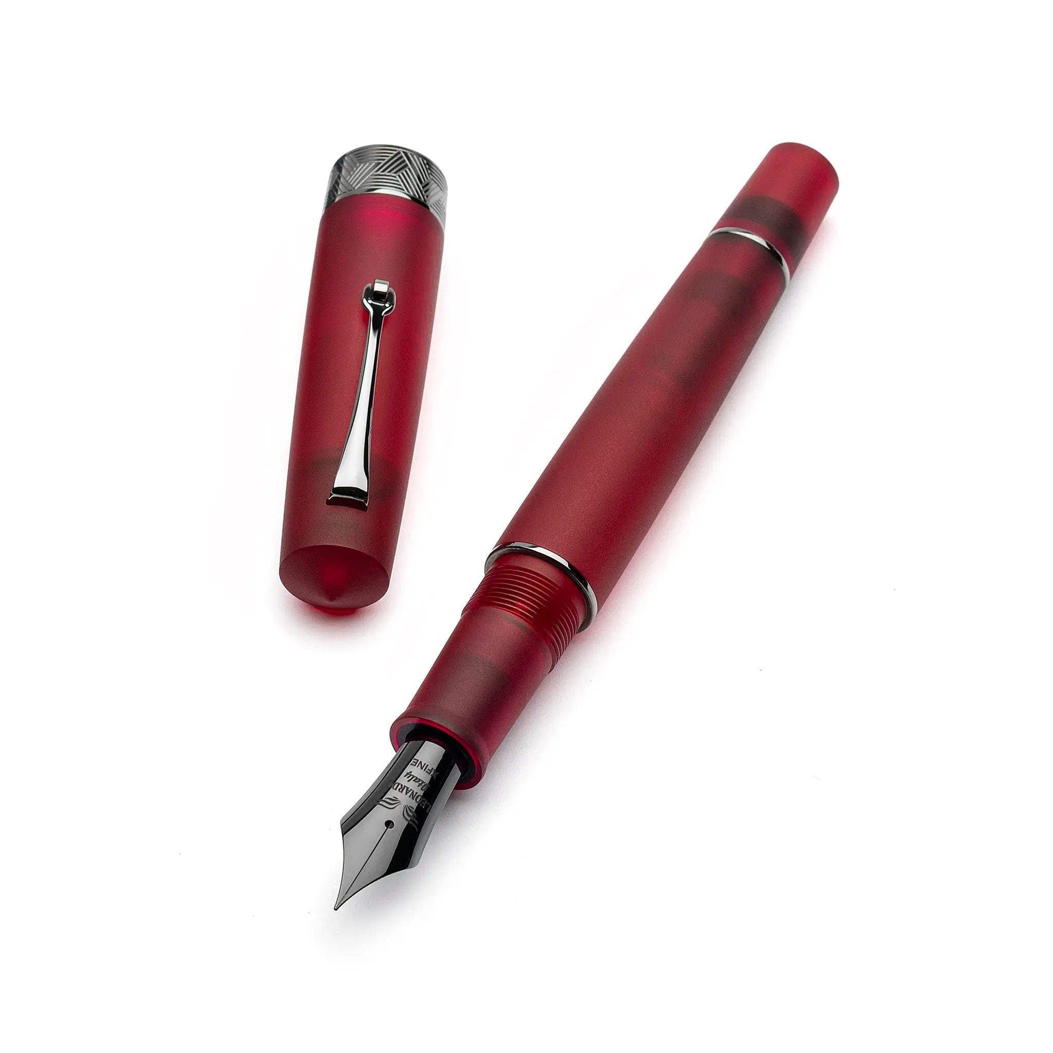 Leonardo Momento Zero Grande Pura Frosted Red fountain pen - Fontoplumo