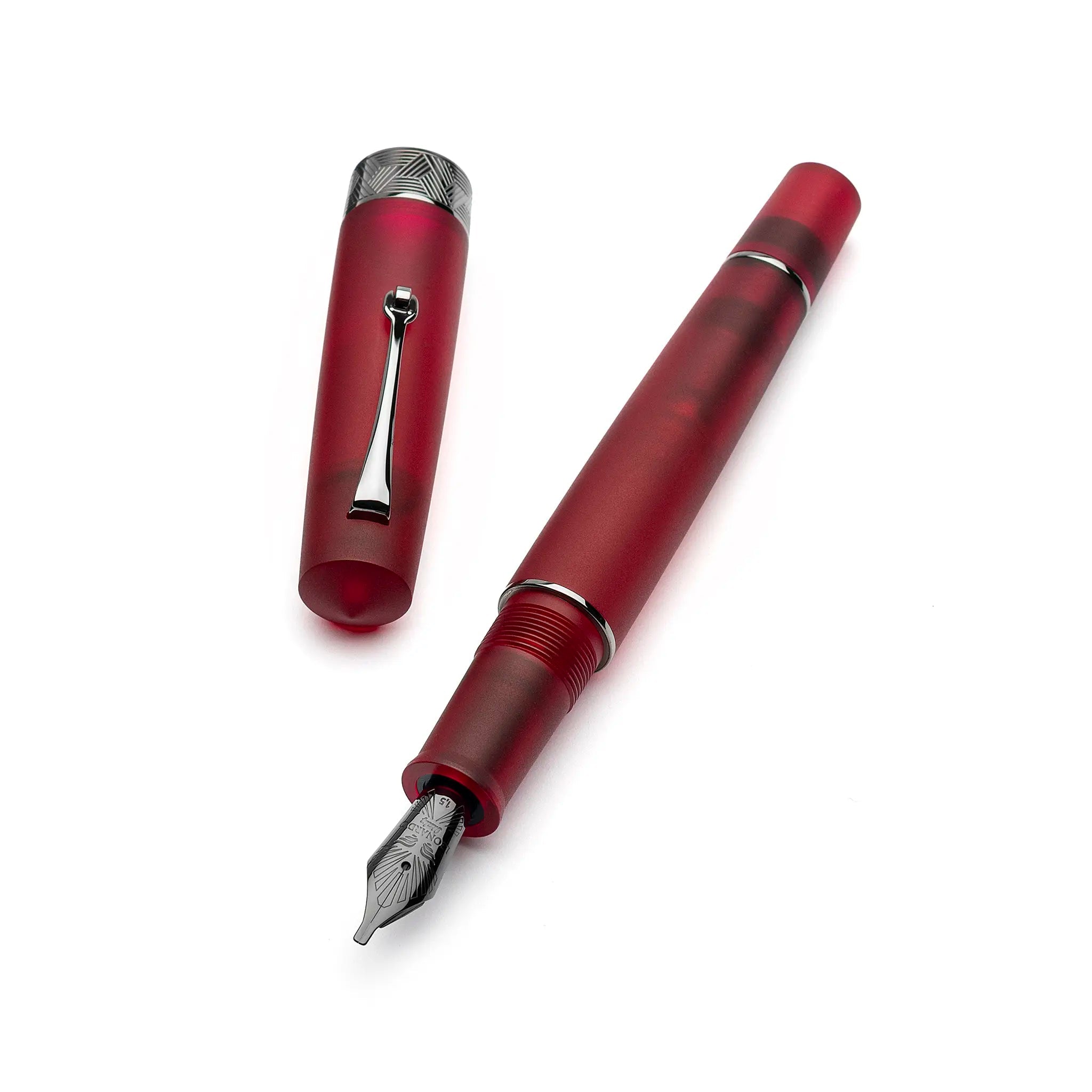 Leonardo Momento Zero Grande Pura Frosted Red fountain pen - Fontoplumo