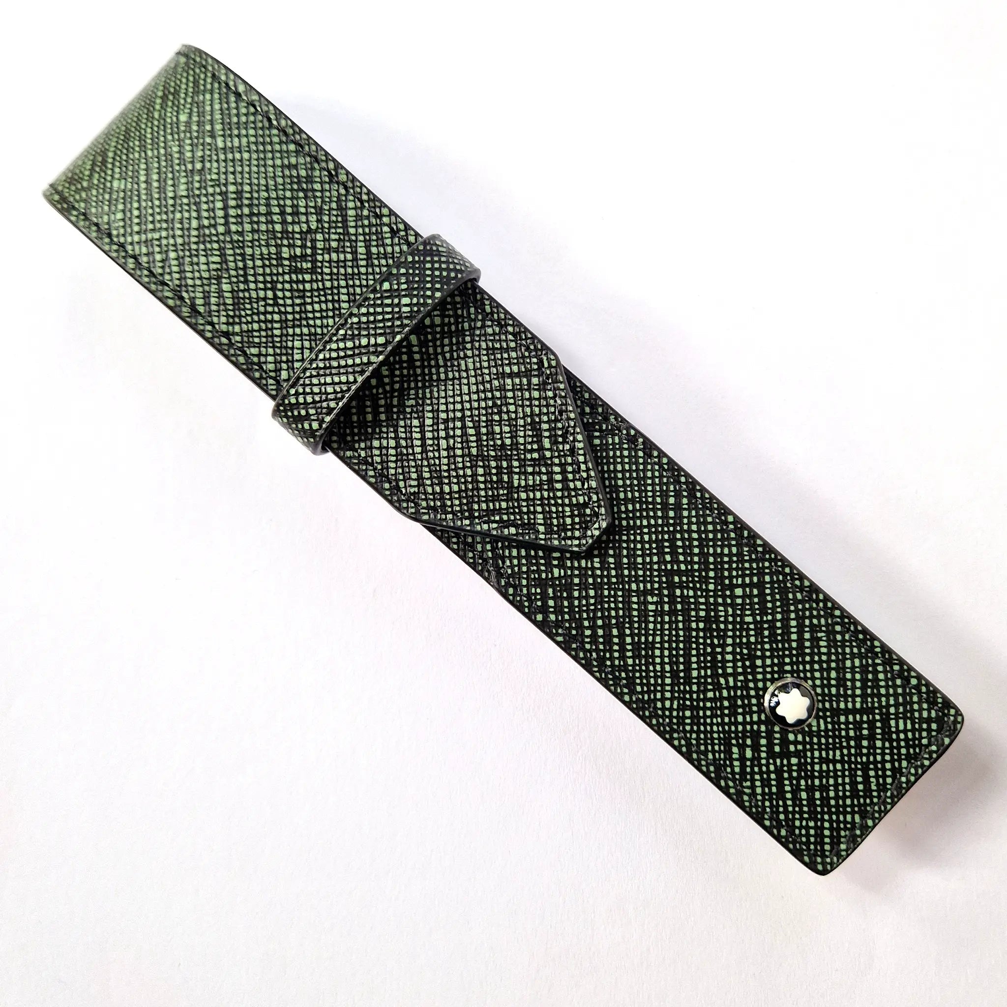 Montblanc Sartorial pen pouch 1 pen tweed khaki leather - Fontoplumo