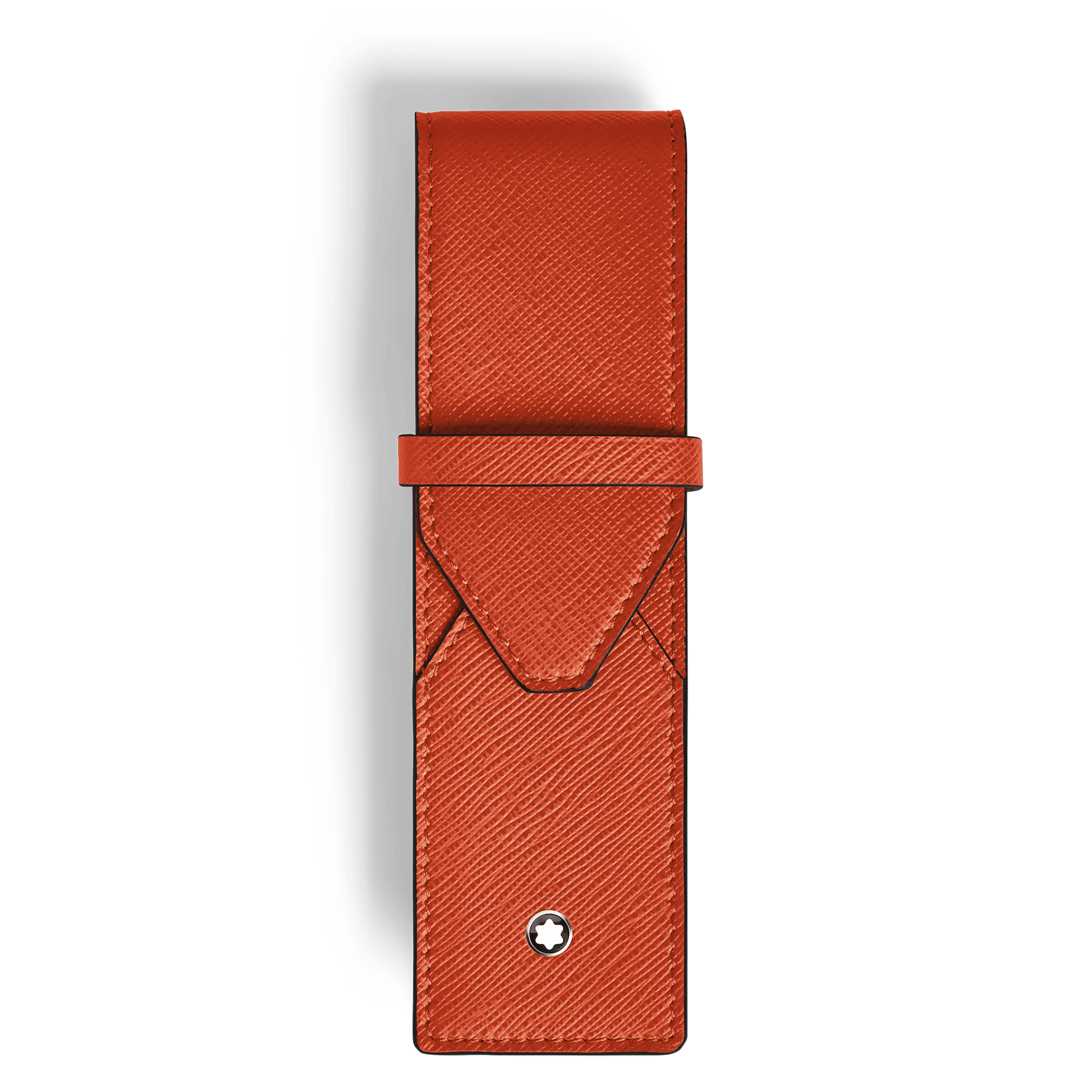Montblanc Sartorial pen pouch 2 pen tangerine color leather - Fontoplumo