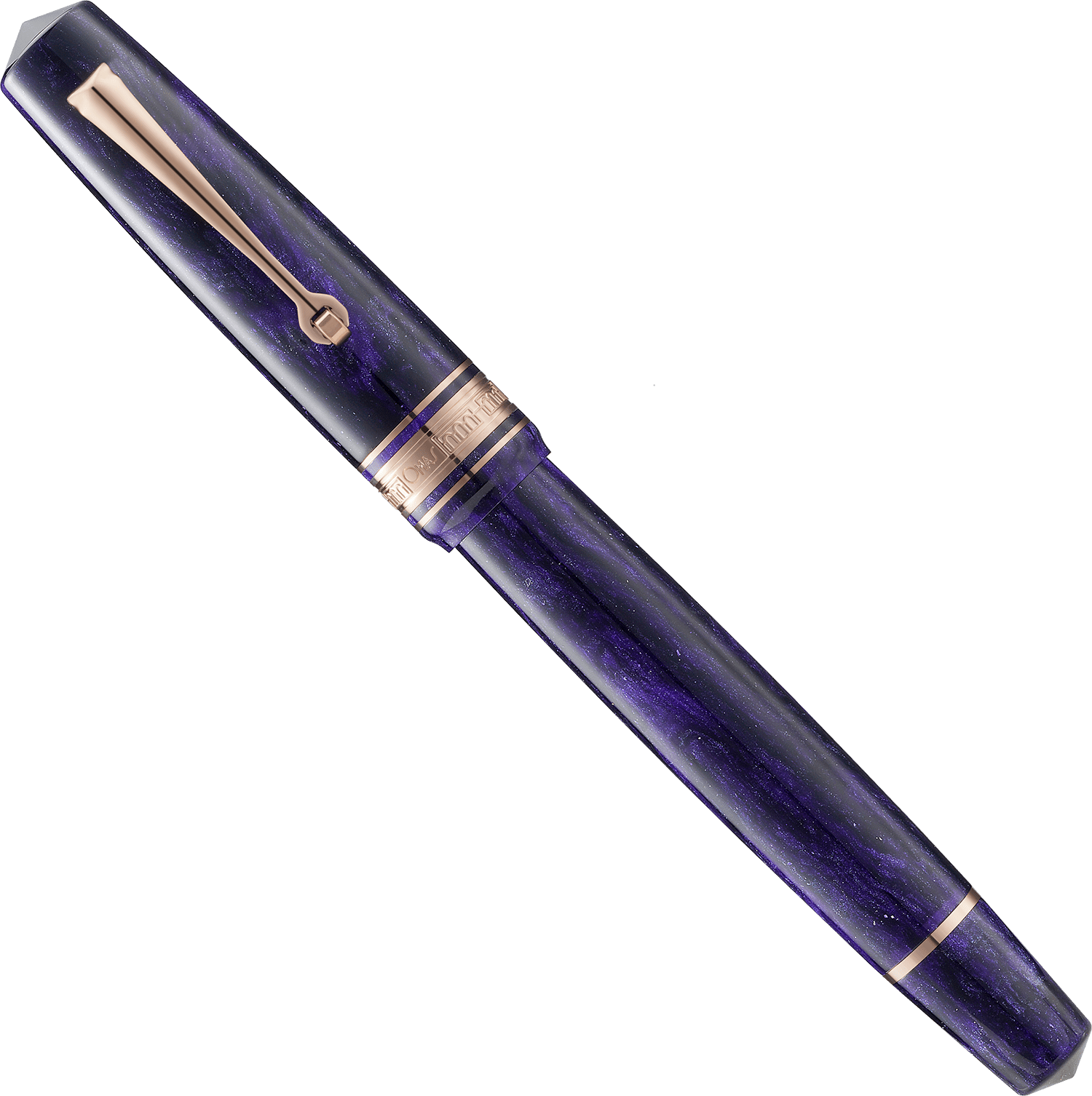 Omas Bologna Ametista Profondo and rose gold fountain pen - Fontoplumo