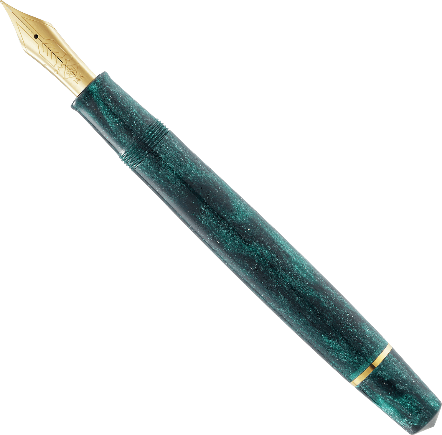 Omas Bologna Smeraldo Elegante and gold fountain pen - Fontoplumo