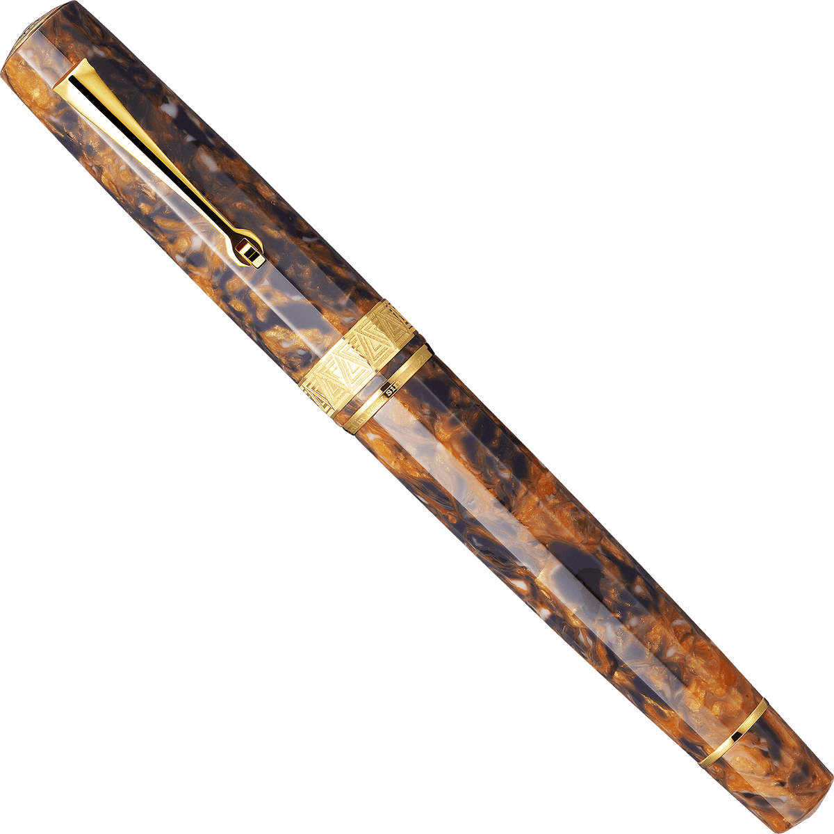 Omas Paragon Blue Saffron and gold fountain pen - Fontoplumo