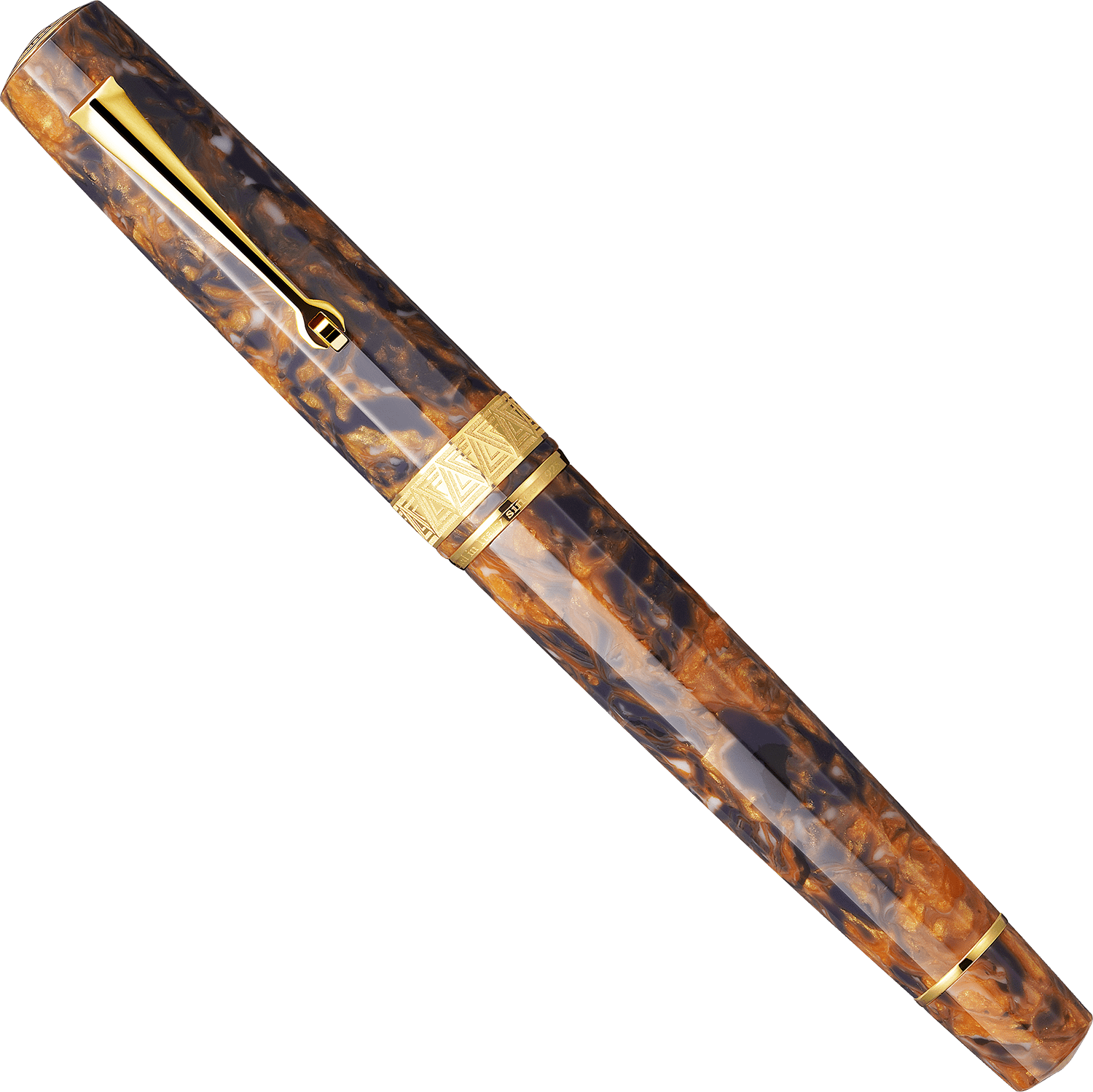 Omas Paragon Blue Saffron and gold fountain pen - Fontoplumo