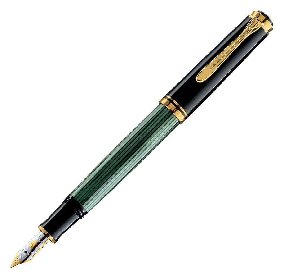 Pelikan M400 black/green fountain pen - Fontoplumo