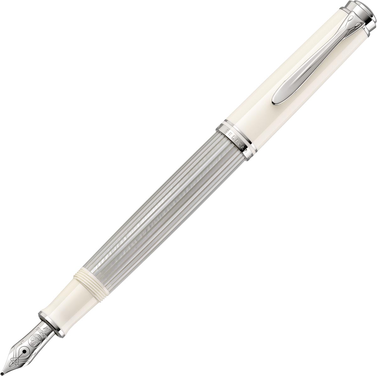 Pelikan M405 Silver White fountain pen - Fontoplumo