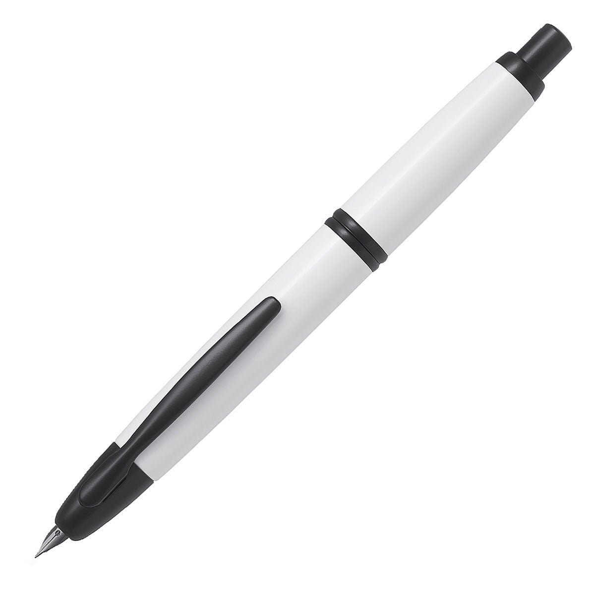 Pilot Capless White with Black satin trim fountain pen - Fontoplumo