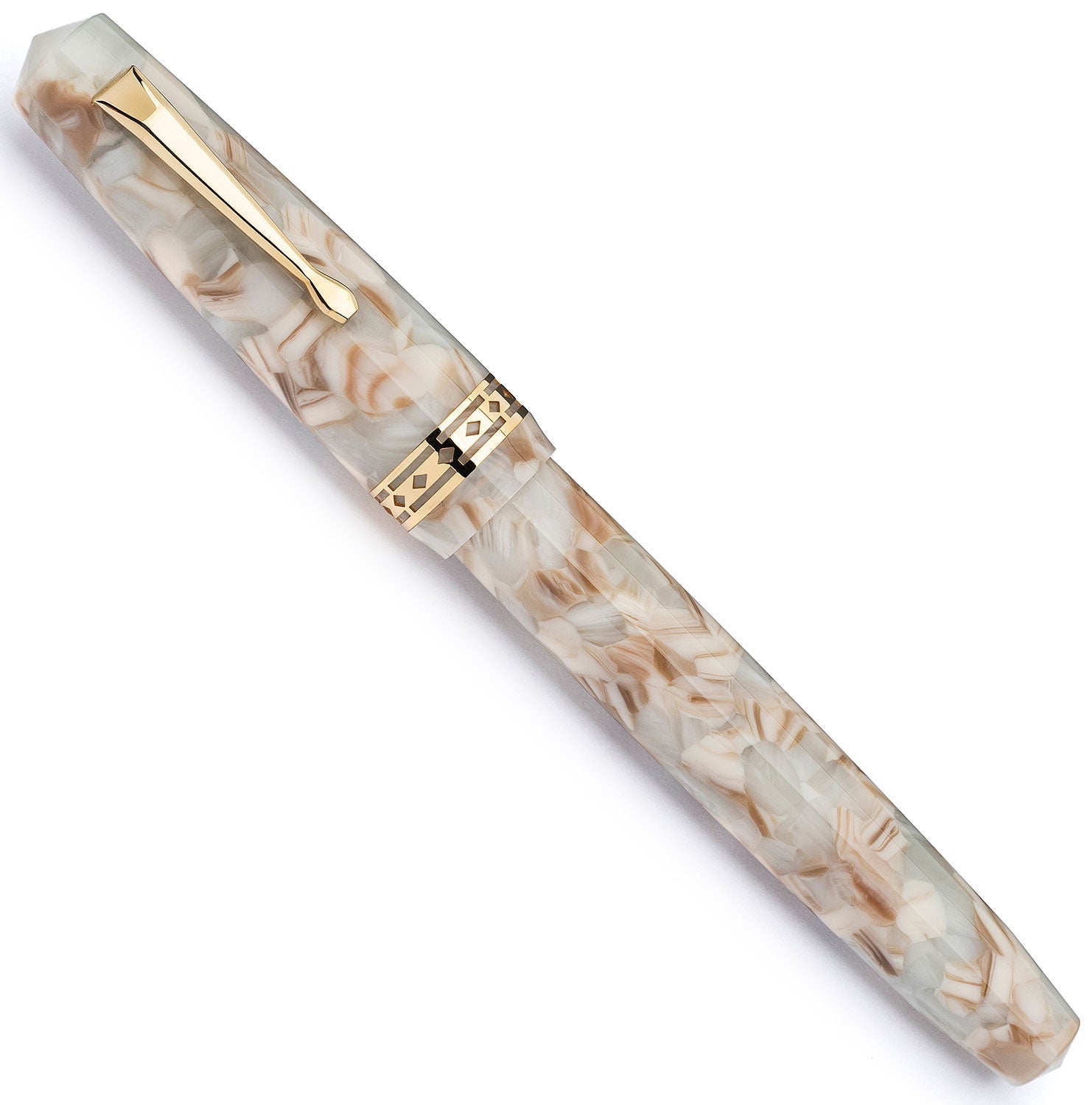 Radius Settimo Marmo Bianco gold fountain pen - Fontoplumo