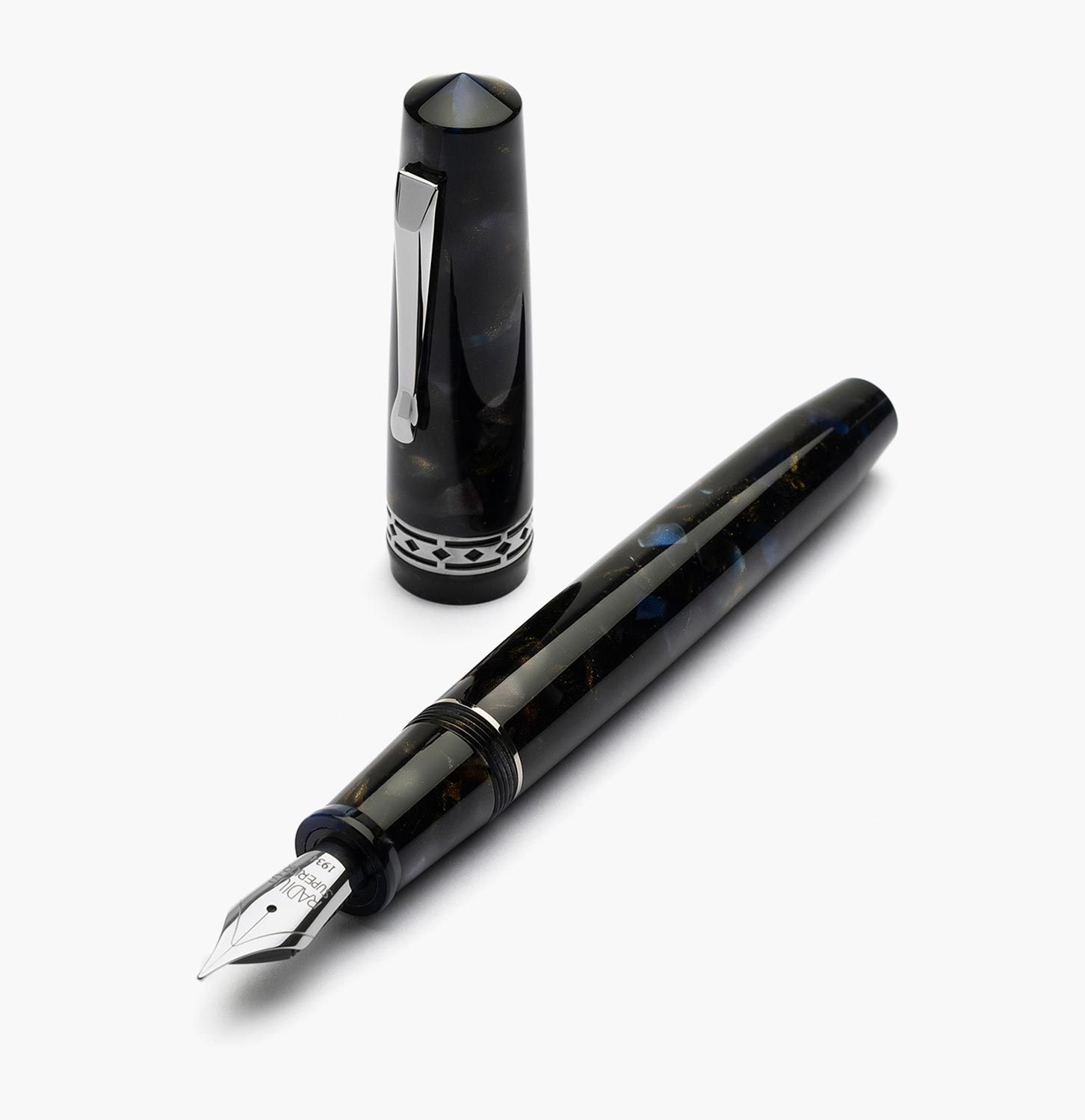 Radius Settimo Roccia Marina silver fountain pen - Fontoplumo