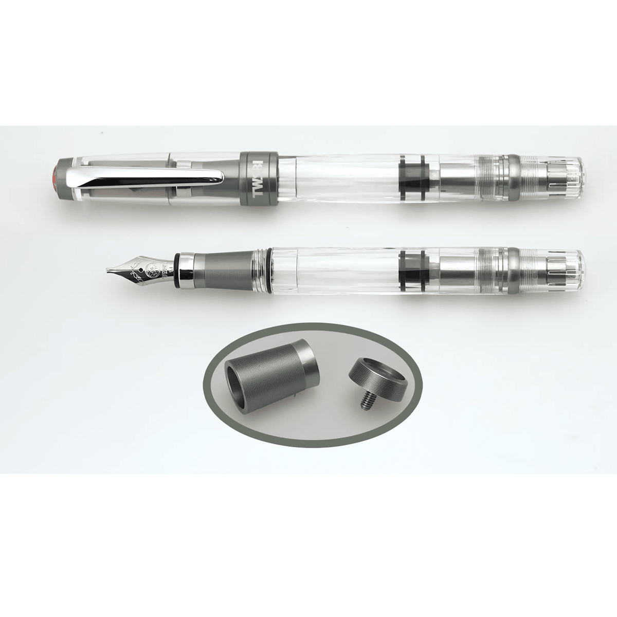 TWSBI Diamond 580 AL R nickel grey fountain pen - Fontoplumo