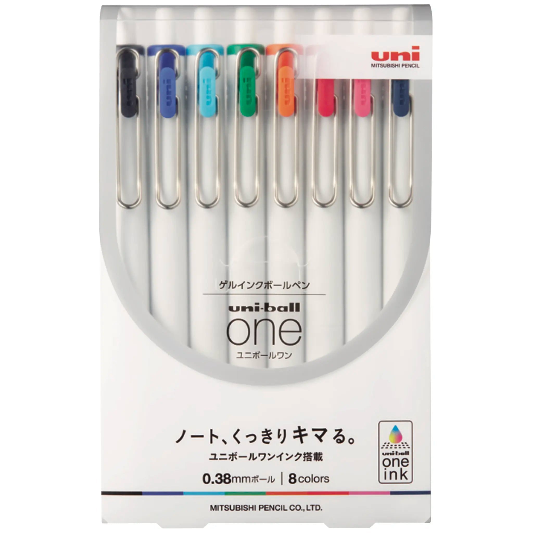 Uni - ball One Gel Pen 0.38mm 8 Color Set - Fontoplumo