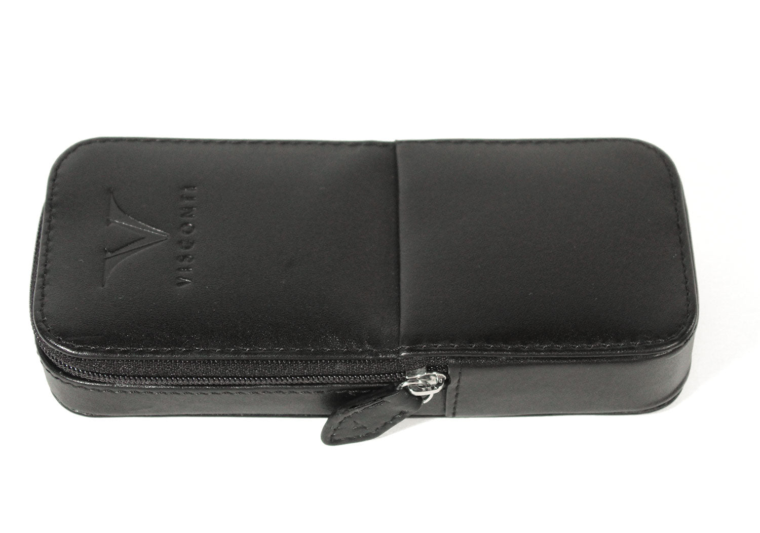 Visconti pen case for 3 pens, black leather - Fontoplumo
