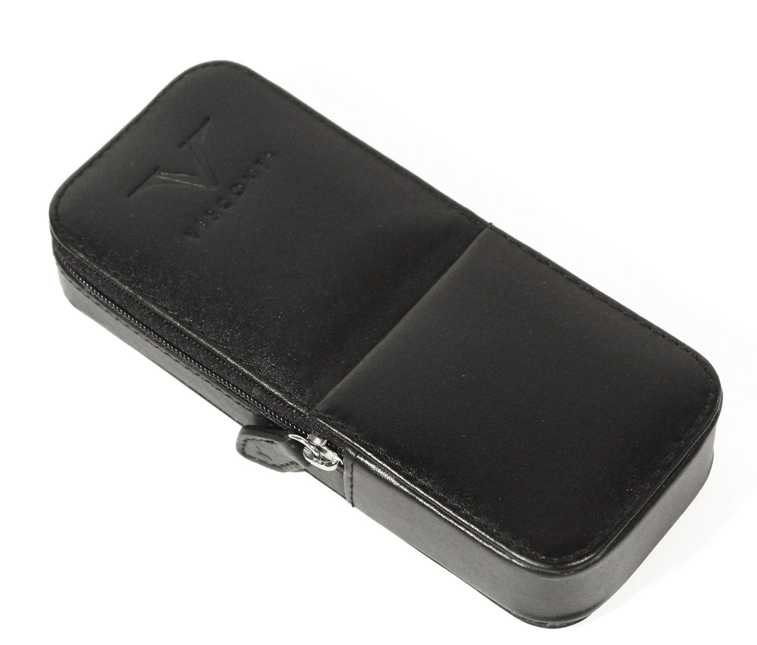 Visconti pen case for 3 pens, black leather - Fontoplumo