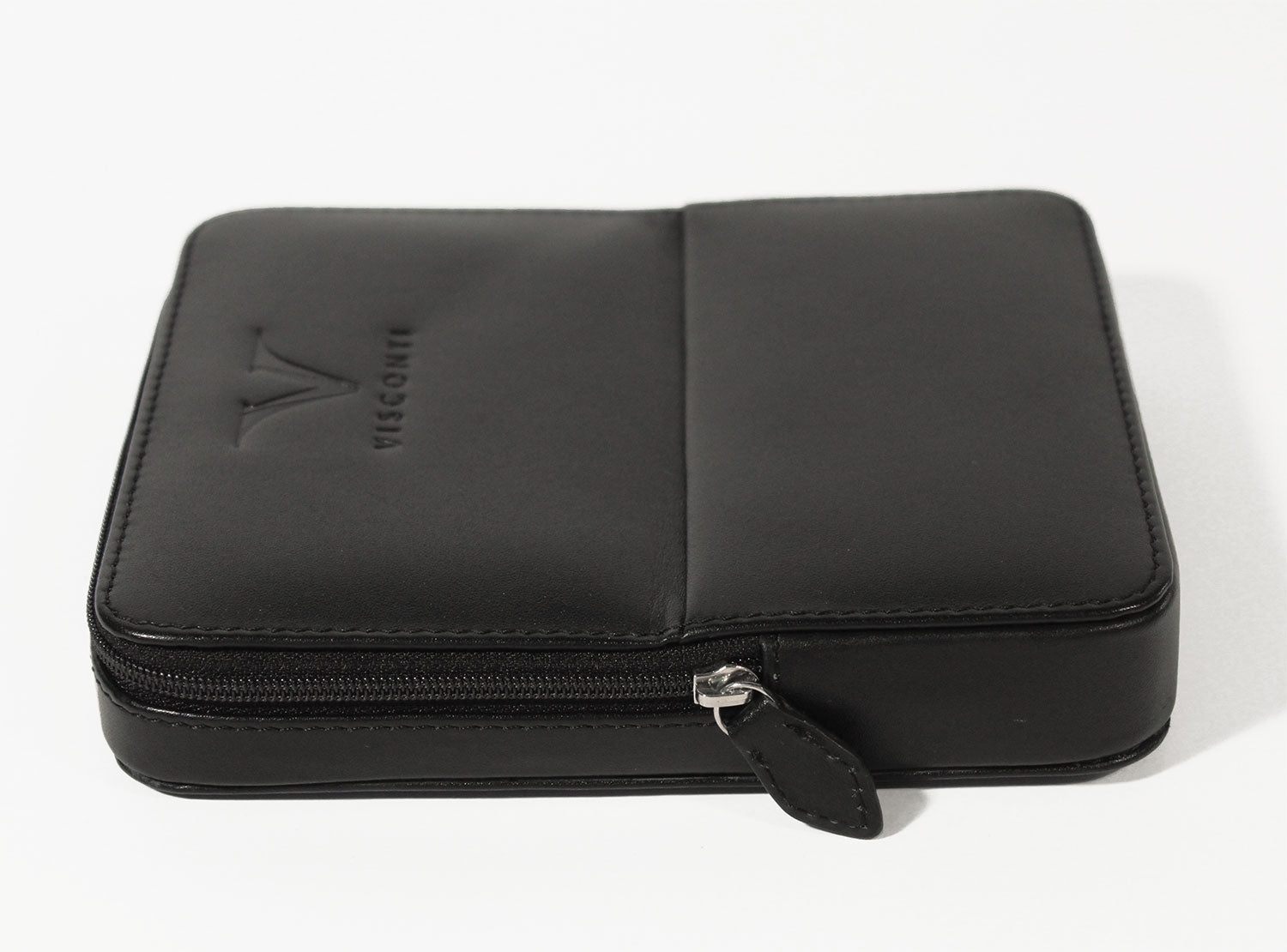 Visconti pen case for 6 pens, black leather - Fontoplumo