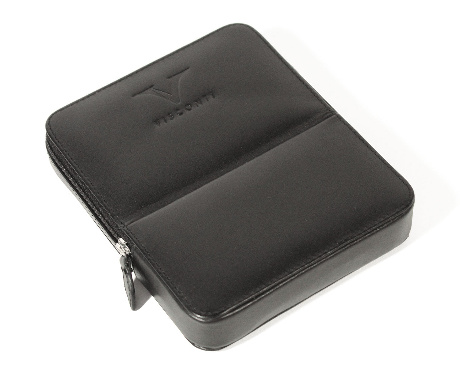 Visconti pen case for 6 pens, black leather - Fontoplumo