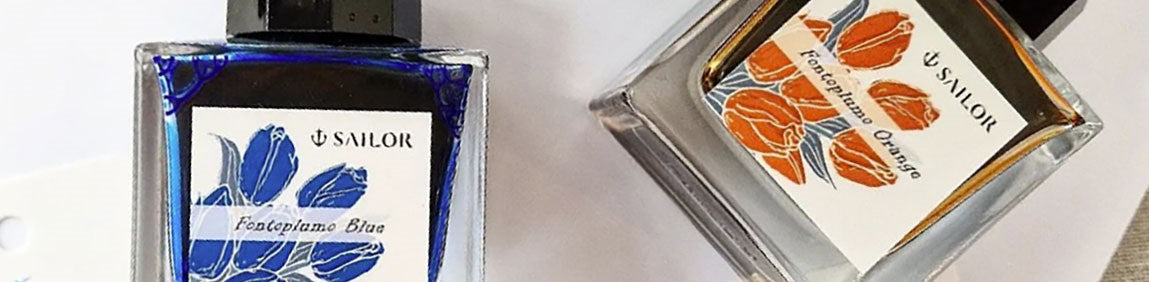 Sailor x Fontoplumo ink in orange and blue