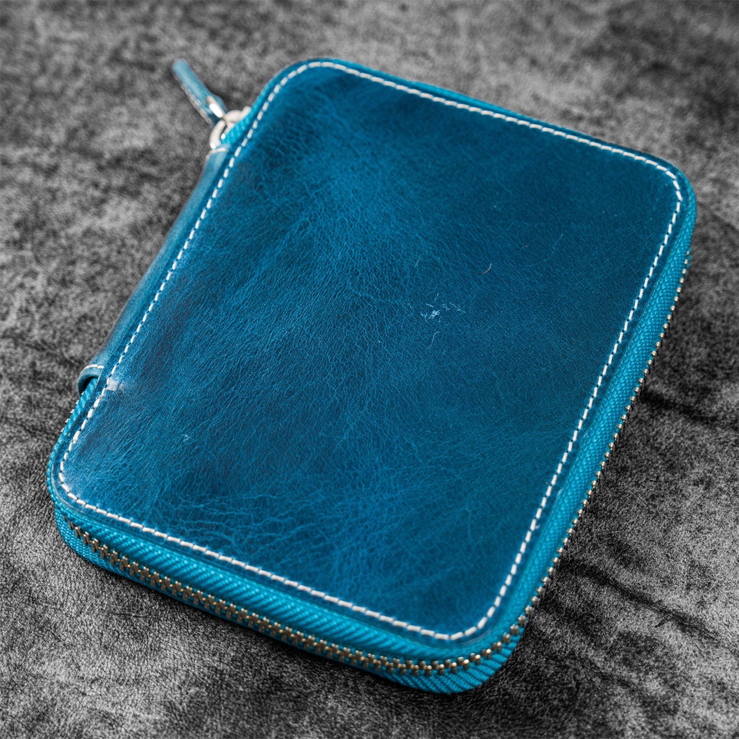 Galen Leather Collector Pen Case for 14 Kaweco Pens - Ocean Blue