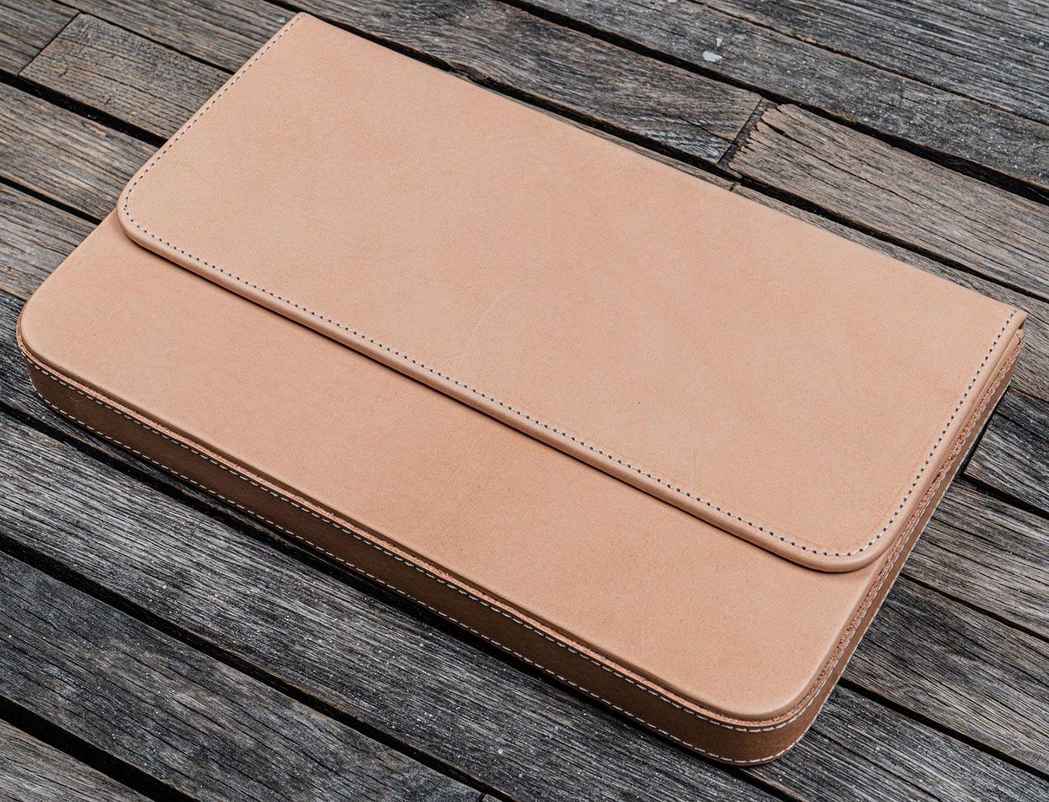 Galen Leather Magnum Opus 12 Slots Hard Pen Case with Removable Pen Tray - Undyed