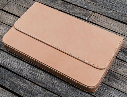 Galen Leather Magnum Opus 12 Slots Hard Pen Case with Removable Pen Tray - Undyed