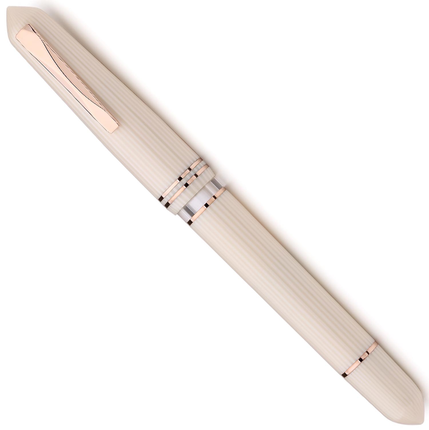 Gioia Métis Milk Galalith rose gold fountain pen