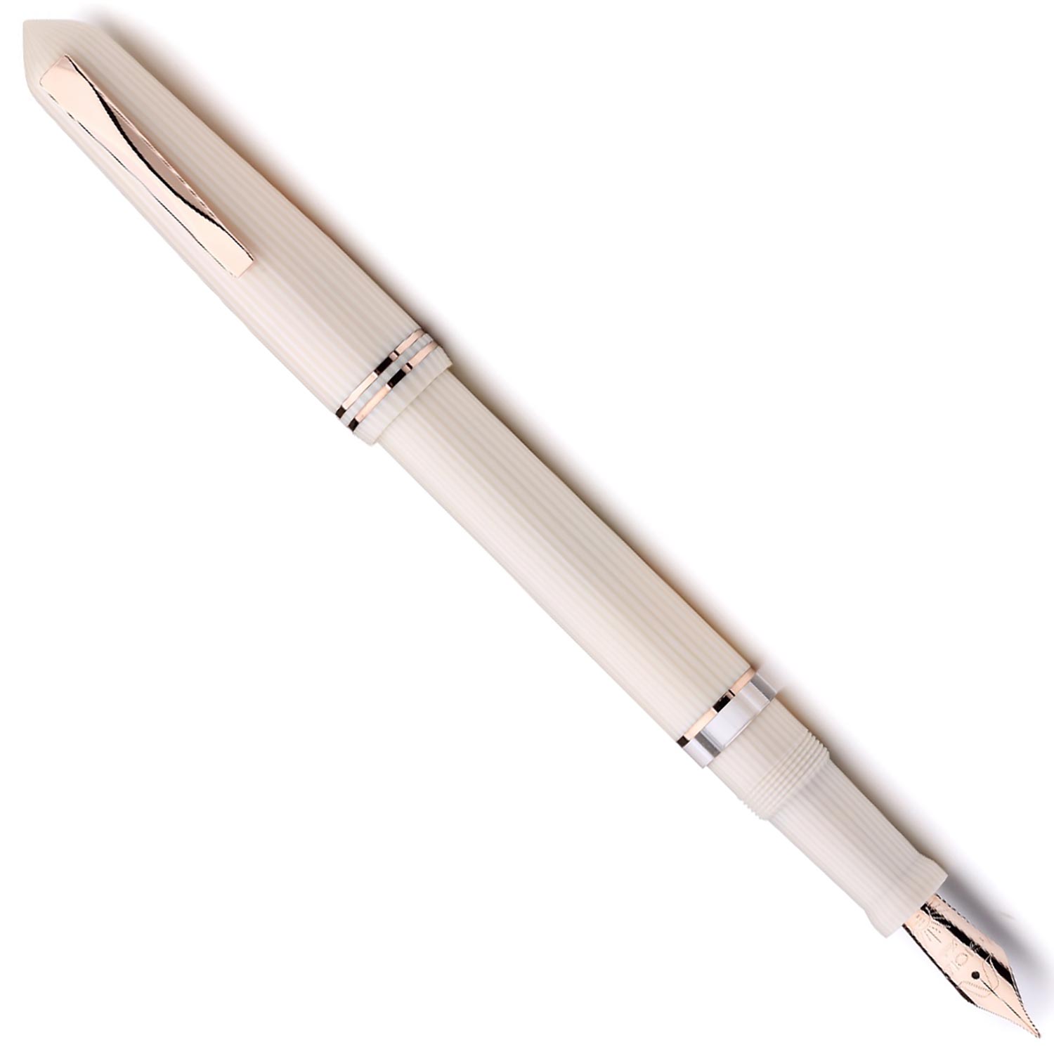 Gioia Métis Milk Galalith rose gold fountain pen