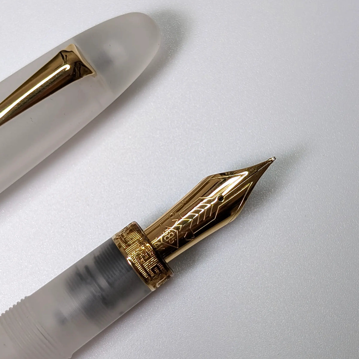 Omas Ogiva Frosted Demonstrator and gold fountain pen - PL