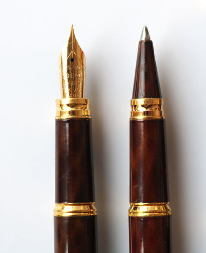 Waterman Gentleman bruin en goud SET