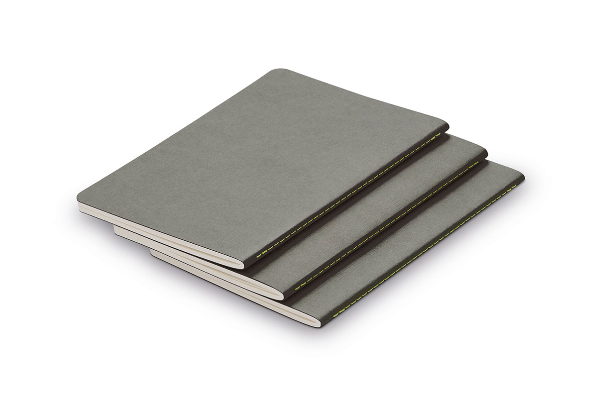 LAMY booklet A6 set of 3 with silver grey cover and neon stitching