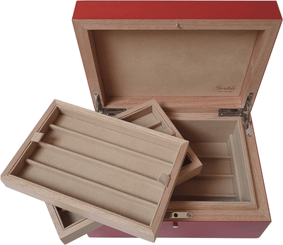 Gentili pen chest for 12 pens red laqcuered wood - Fontoplumo