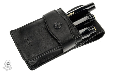Kaweco penpouch black leather 3 Sport pens with flap - Fontoplumo