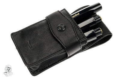 Kaweco penpouch black leather 3 Sport pens with flap - Fontoplumo