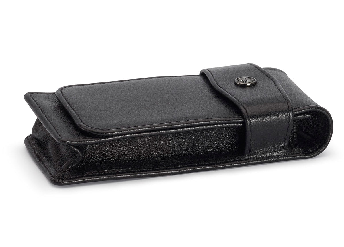 Kaweco penpouch black leather 3 Sport pens with flap - Fontoplumo