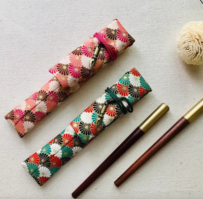 Kyokuhaku Japanese kiku pattern Pen Sleeve - Fontoplumo