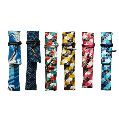 Kyokuhaku Japanese kiku pattern Pen Sleeve - Fontoplumo