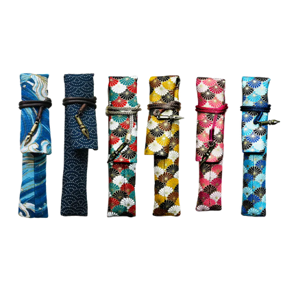 Kyokuhaku Japanese kiku pattern Pen Sleeve - Fontoplumo