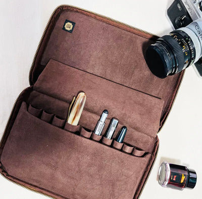 Kyokuhaku pen case for 10 pens Denim - Fontoplumo