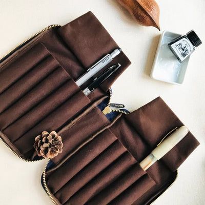 Kyokuhaku pen case for 10 pens Denim - Fontoplumo