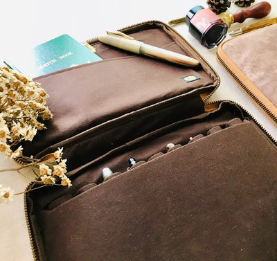Kyokuhaku pen case for 10 pens Denim - Fontoplumo