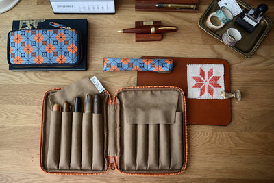 Kyokuhaku Pen Pouch for 10 pens siraya - Fontoplumo