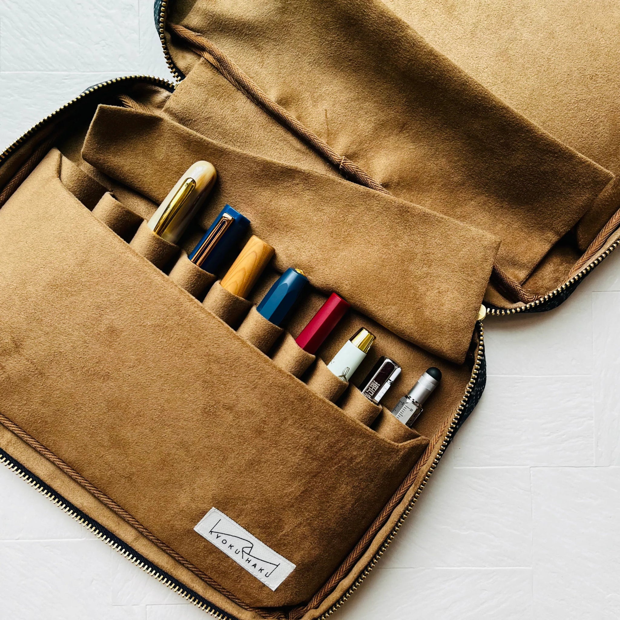 Kyokuhaku Pen Pouch for 20 pens sky blue - Fontoplumo