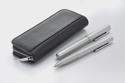 LAMY pen case for 2 pens folding case black leather with zipper A403 - Fontoplumo