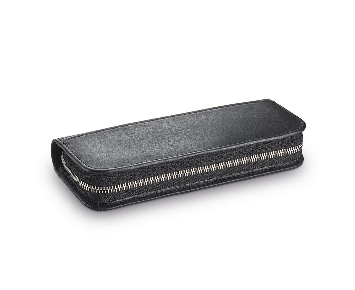 LAMY pen case for 2 pens folding case black leather with zipper A403 - Fontoplumo