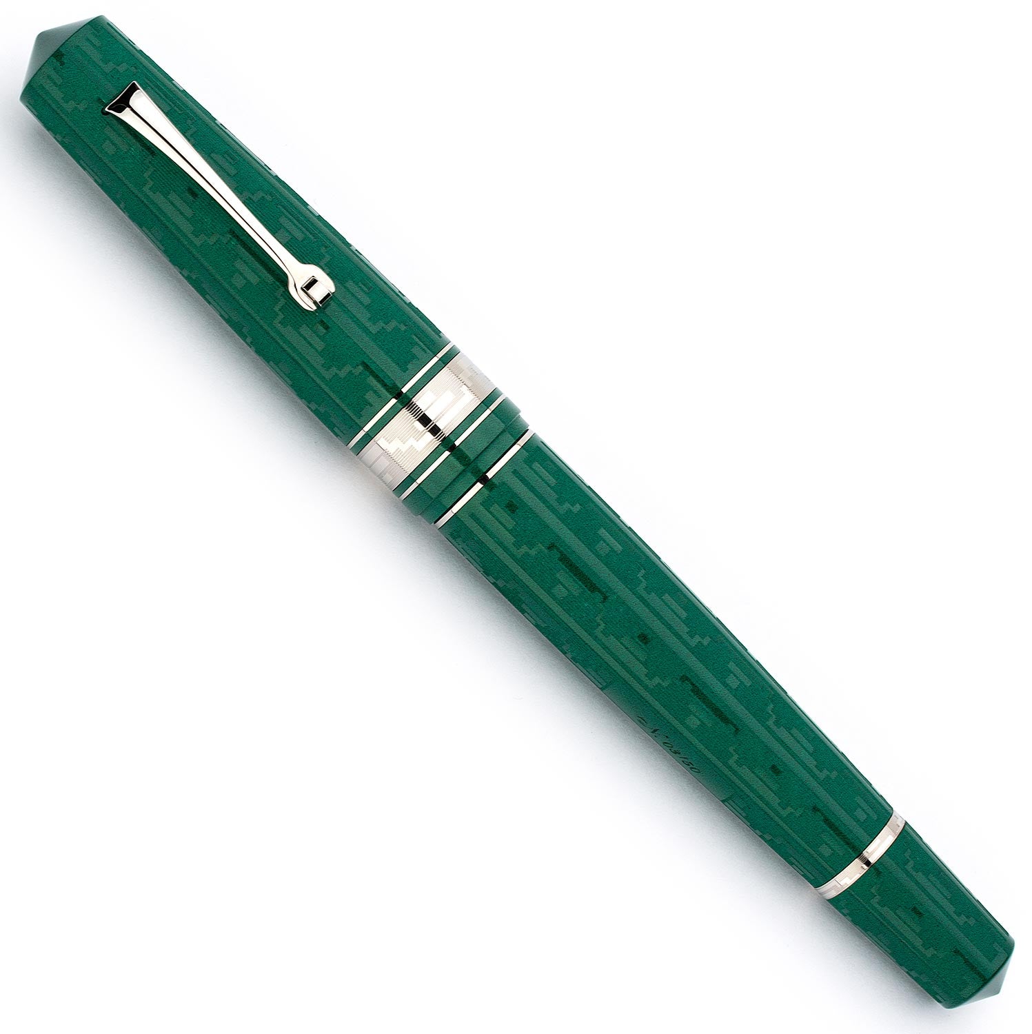 Leonardo Momento Zero Grande Art Deco Green and silver fountain pen