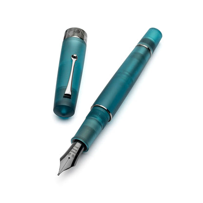 Leonardo Momento Zero Grande Pura Frosted Petrol fountain pen - Fontoplumo